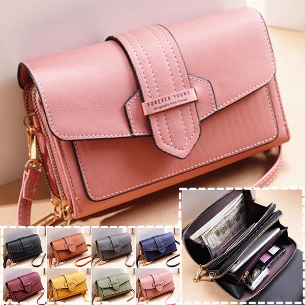 Forever Young Sling Bag Women Leather Satchel Double Layer Shoulder Bag