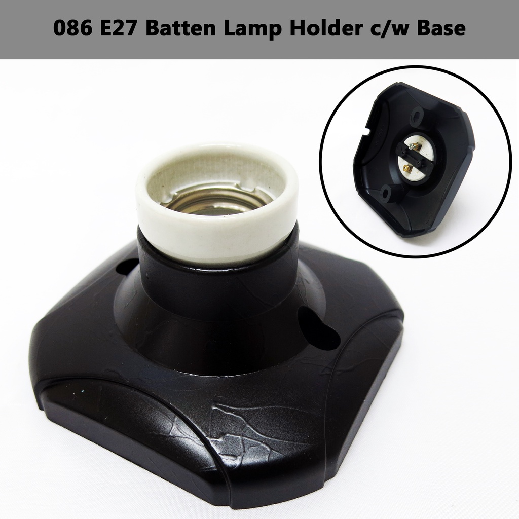 3H E27 [Angle/Straight] Batten Lamp Holder/Socket Light Bulb Holder c/w