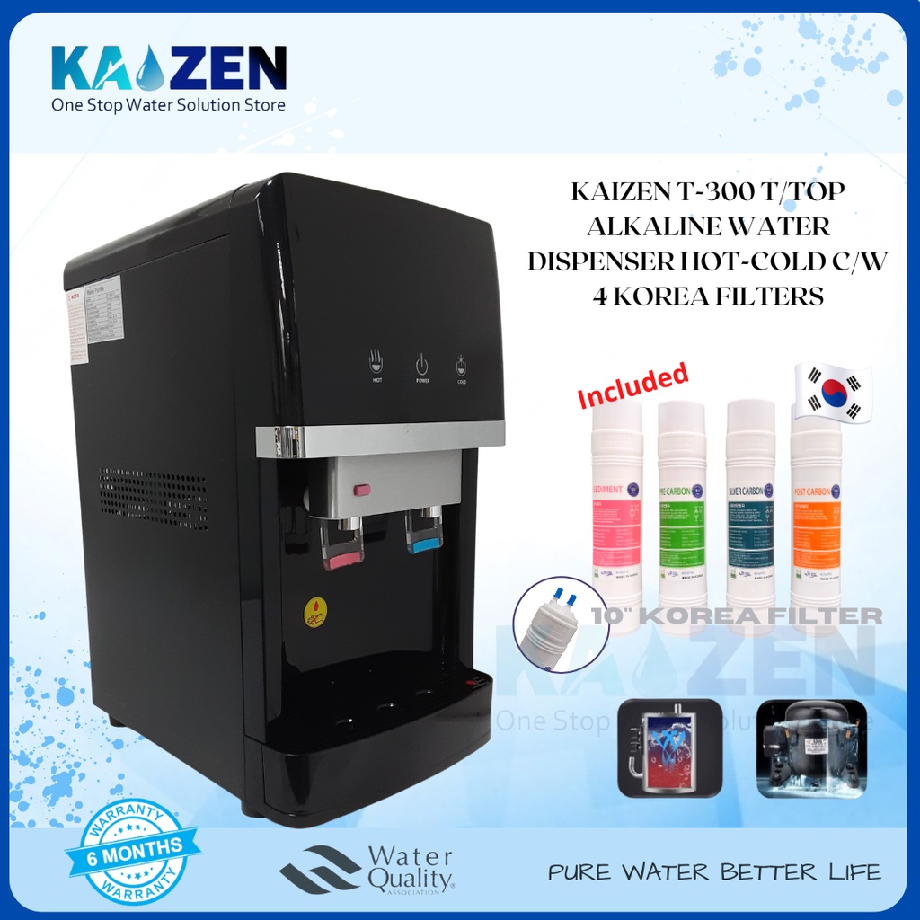 KAIZEN T300 T/TOP Alkaline Water Dispenser Hot Cold C/W 4 Korea