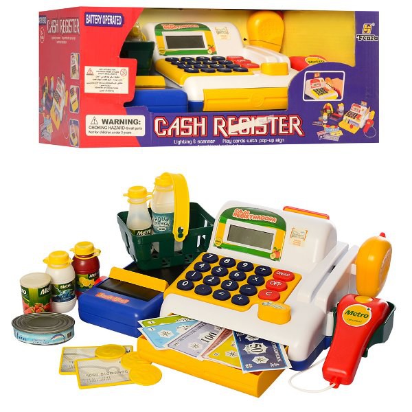 Cash Register Toys Microphone Cashier Electronic Calculator Supermarket Kids Checkout Counter