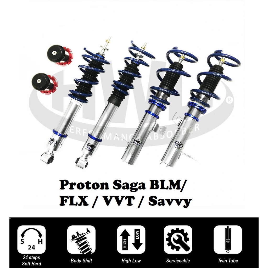 Proton Saga BLM FLX VVT Savvy HWL MT1bs series fully adjustable