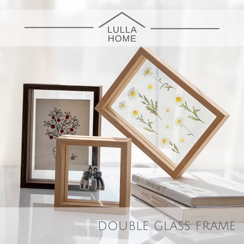 LullaHome Double Glass Photo Frame Pressed Flower Dried Leaf Double