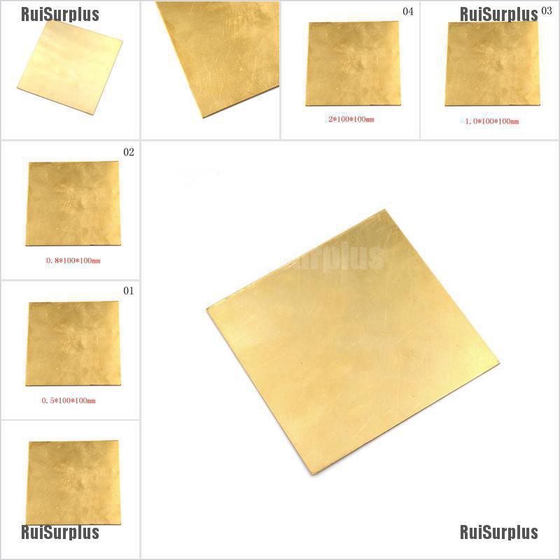 RuiSurplus Brass Metal Thin Sheet Foil Plate Thick 0.5Mm/0.8Mm/1Mm/2Mm 100X100Mm Diy Parts