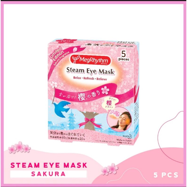 MEGRHYTHM STEAM EYE MASK LIMITED EDITION SAKURA FRAGRANCE 5PCS Shopee