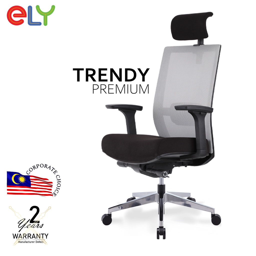 ELY Trendy Premium High Back / Aluminum Base / Office chair / Ergonomic