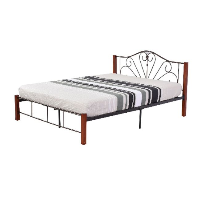 Queen Size Wood and Metal double bed frame Shopee Malaysia