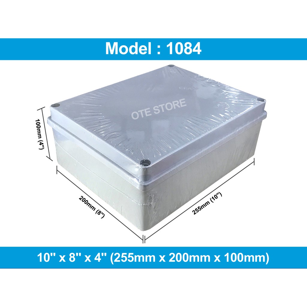 1084 IP65 WEATHER PROOF PVC ENCLOSURE JUNCTION BOX (10 X 8 X 4 INCH