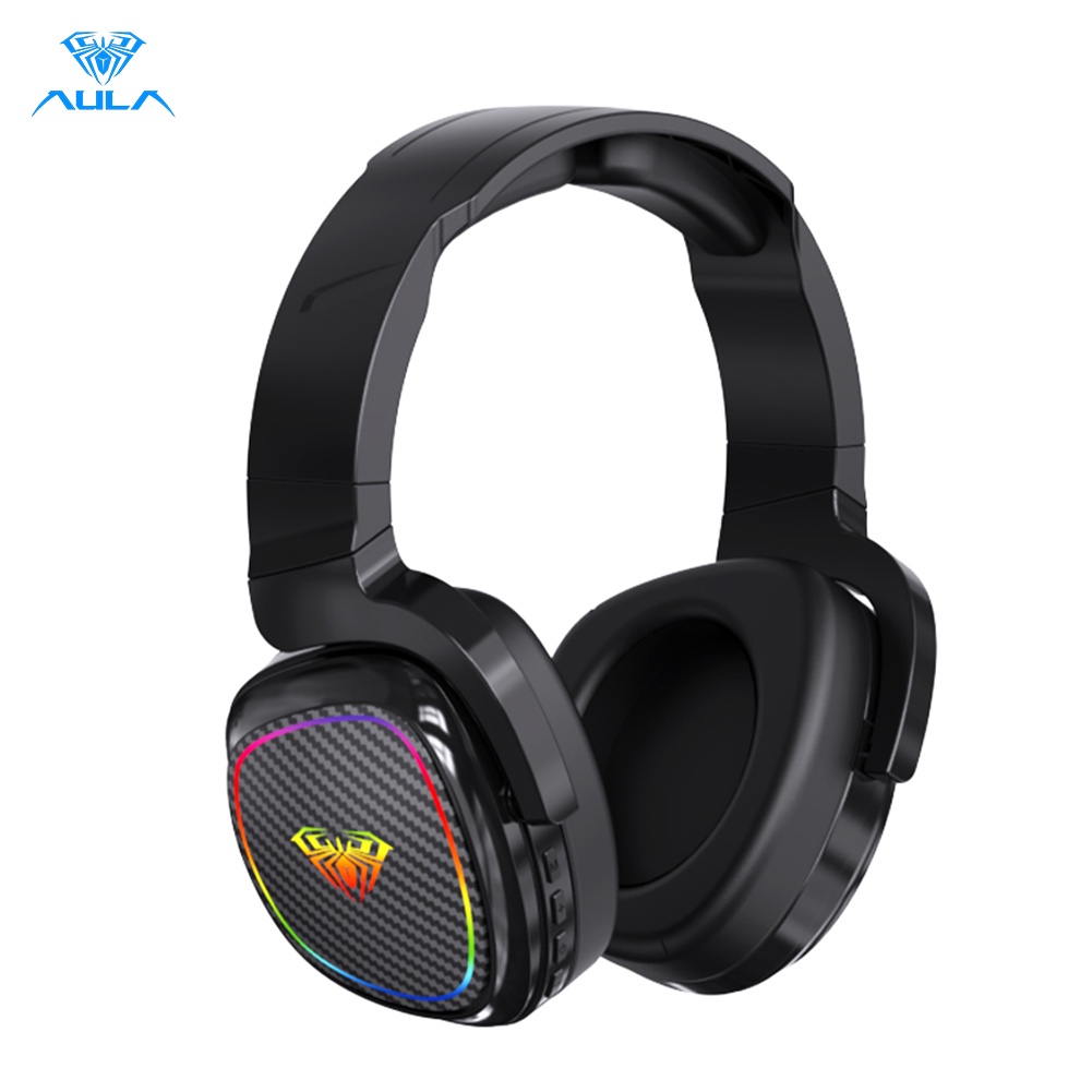 AULA F608 Gaming Headset(wired+2.4G+bluetooth)Cool LED Folding Noise
