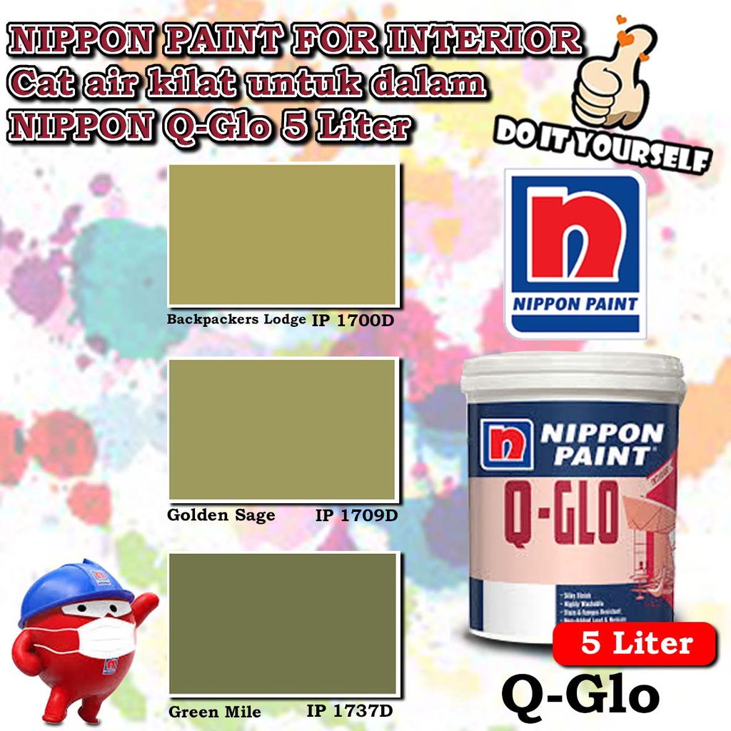 Nippon paint Q Glo Interior 5 Liter Backpackers Lodge 1700D / Golden