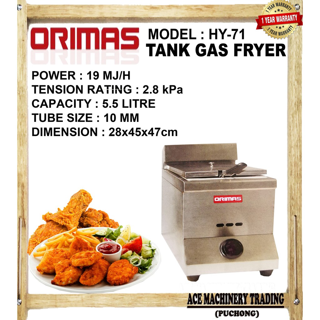 ORIMAS Gas Fryer ORIMAS Commercial Use Tank Gas Fryer 5.5liter Multi