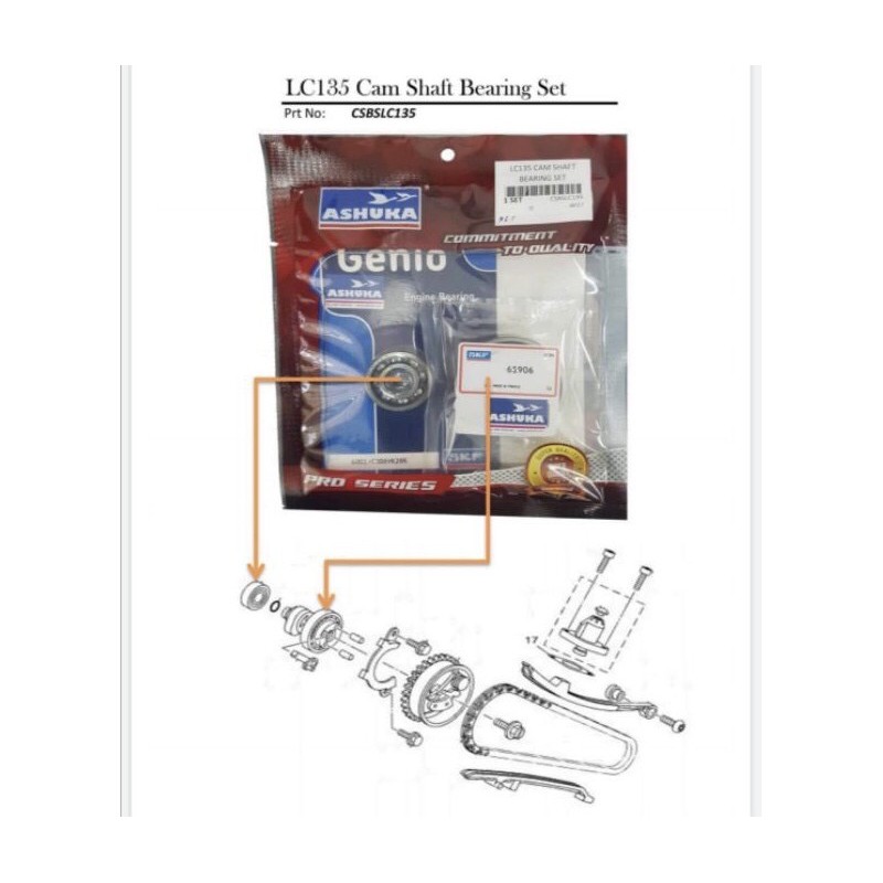 ( Y15 & LC153 & FZ ) Ashuka cam shaft/ camshaft bearing set Shopee
