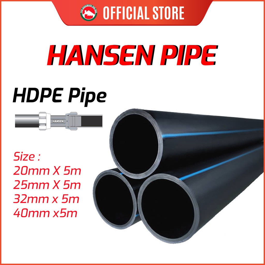 HANSEN PIPES SIRIM HDPE WATER PIPES / BATANG PAIP HDPE Hansen