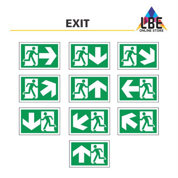 Emergency Exit Sign (300mm x 200mm) Shopee Malaysia