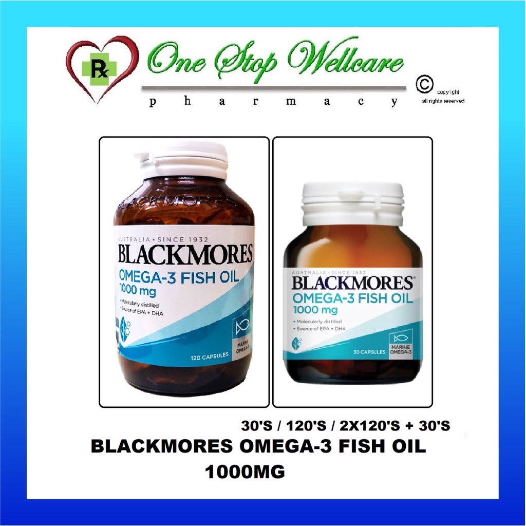BLACKMORES OMEGA3 FISH OIL 1000MG 120'S/ 2X120'S+30'S / 30'S /120'S