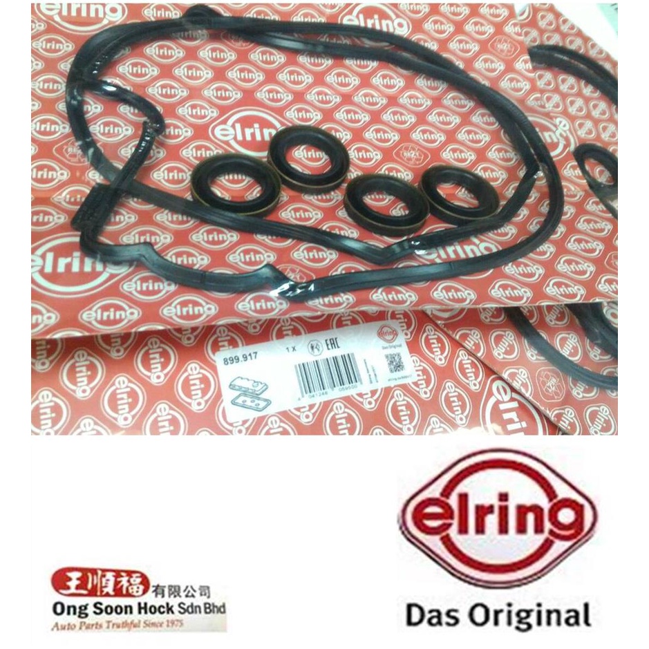 M111 W203 W124 W210 head Valve Cover Gasket set +plug seal Elring 899.