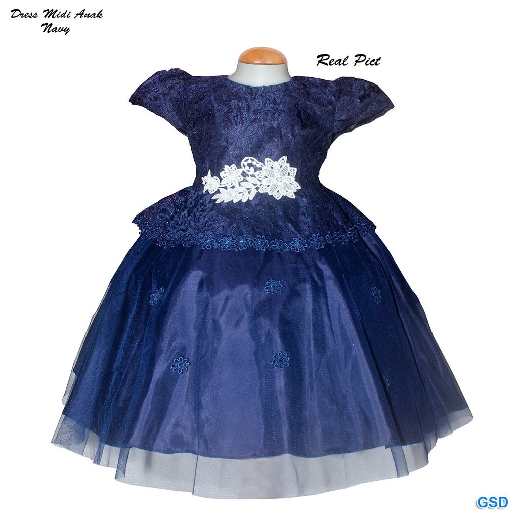 Ncr Luxury Children's Party Dresses Aged 3 To 7 Years With Lace Patch