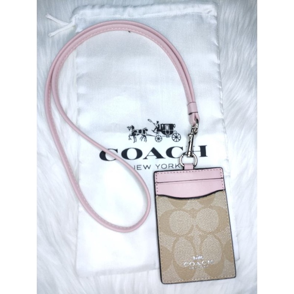 Coach Name Tag ID Card Badge Holder pink Shopee Malaysia