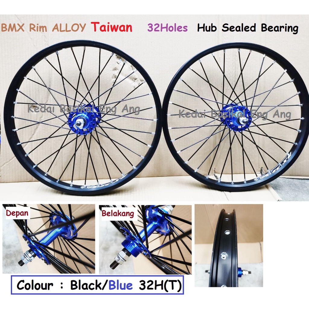 BMX Rim Alloy 32 holes TAIWAN , Hub Alloy sesuai untuk basikal size 20