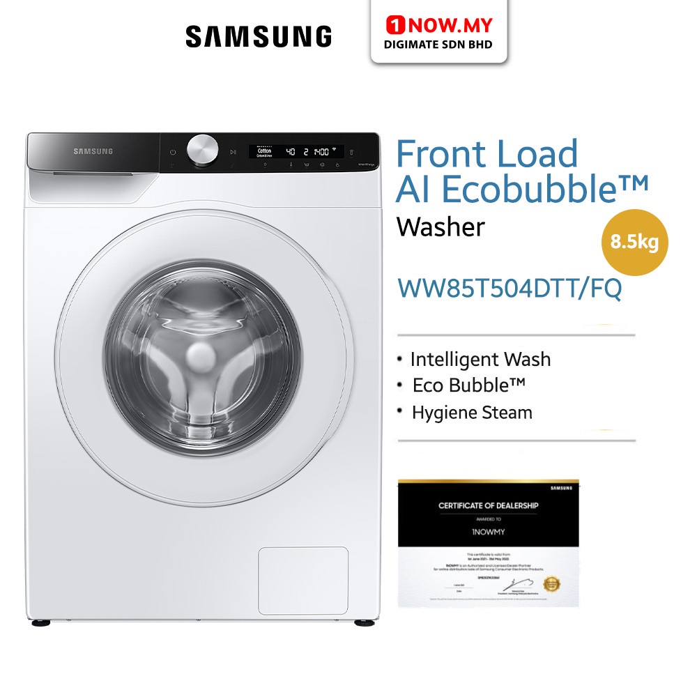 SAMSUNG 8.5kg Front Load Washer WW85T504DTT/FQ (with AI Ecobubble