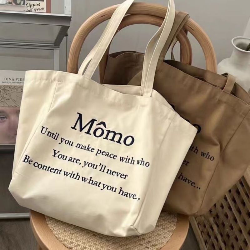 Aesthetic tote bags Momo Korean style tote bags large capacity tote bags Shopee Malaysia