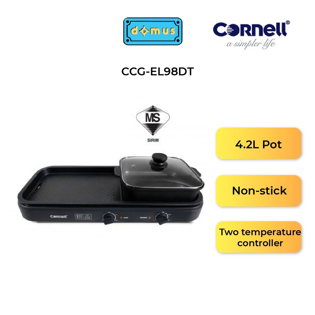 Cornell Table Top Grill with Hot Pot ( 4.2L Pot) CCGEL98DT Shopee