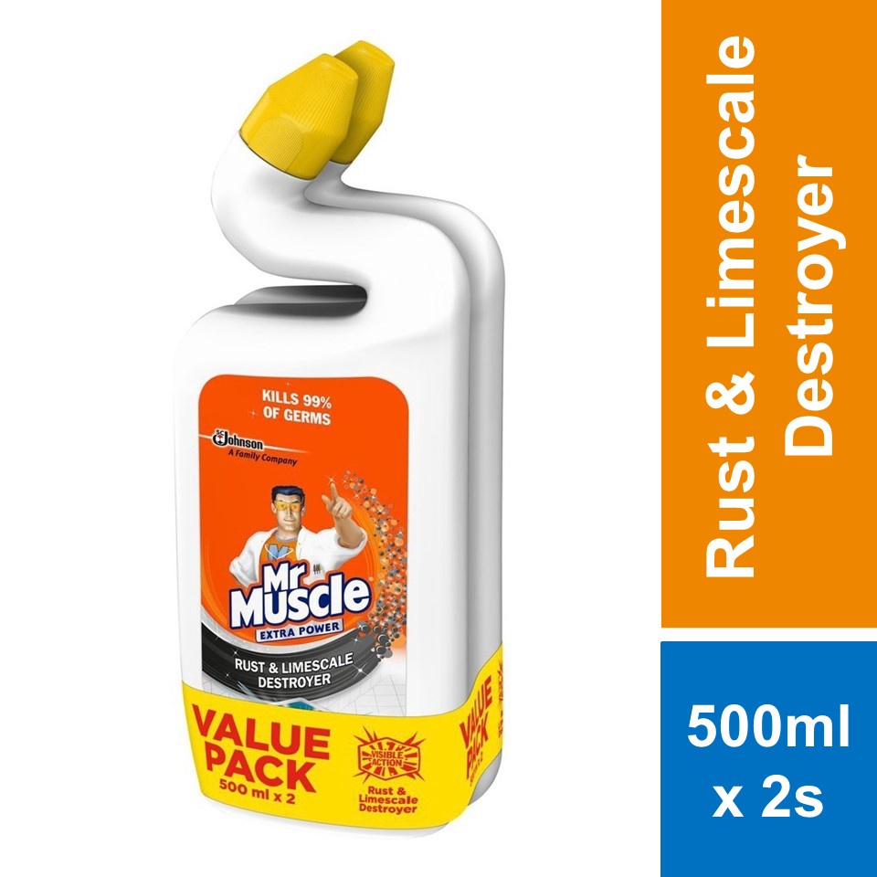 Mr Muscle Toiletbowl Cleaner Rust And Limescale Destoyer 500ml Twinpack