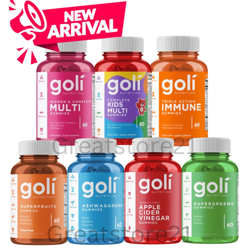 GOLI Gummy Apple Cider Vinegar Ashwagandha SuperFruits Goli Women Goli Kids 60s Gummies