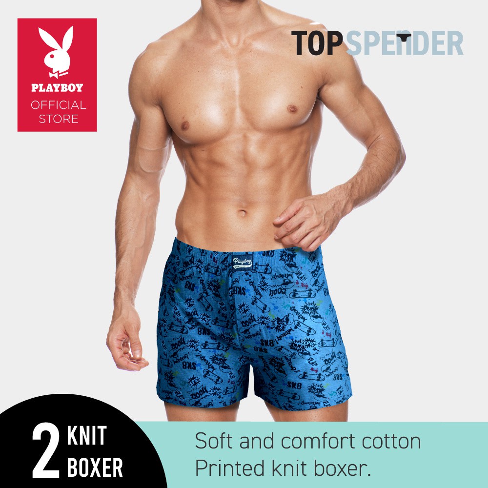 boxer lelaki (2 Pieces) Playboy Men's Assorted Printed Boxer B122492