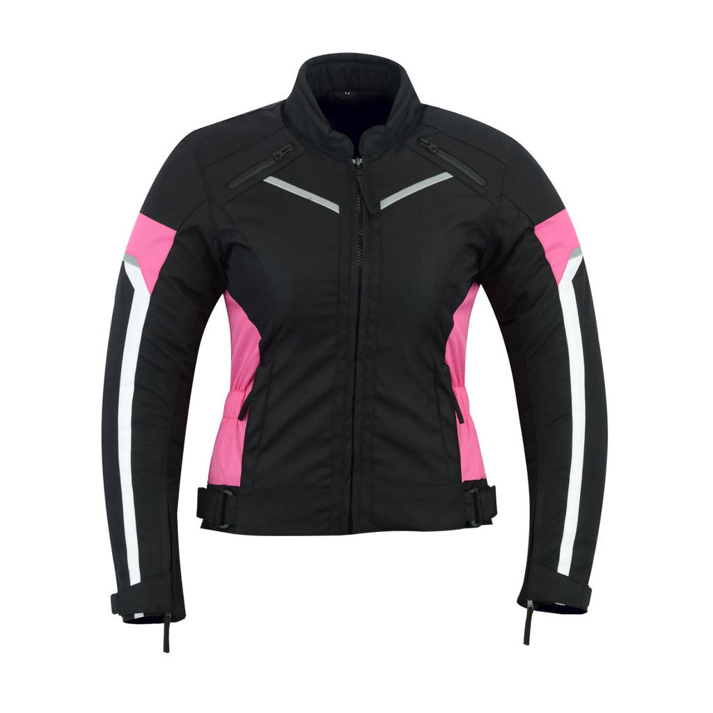 WOMENS MOTORCYCLE ARMORED HIGH PROTECTION WATERPROOF JACKET BLACK ARMOR