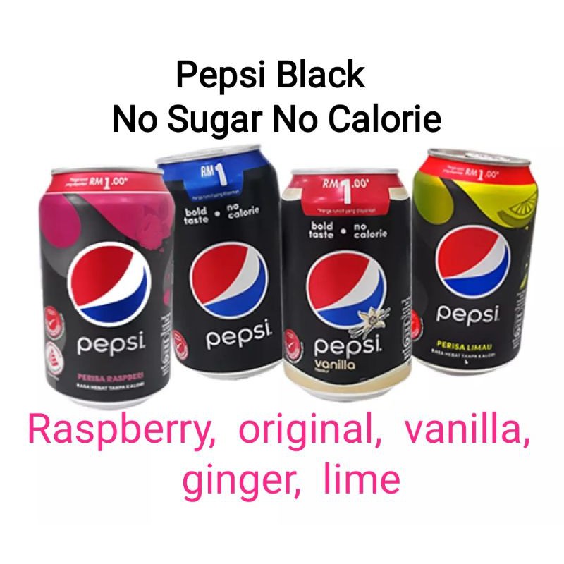 Pepsi Black No Sugar No Calorie 325ml x 24 cans *New flavour added