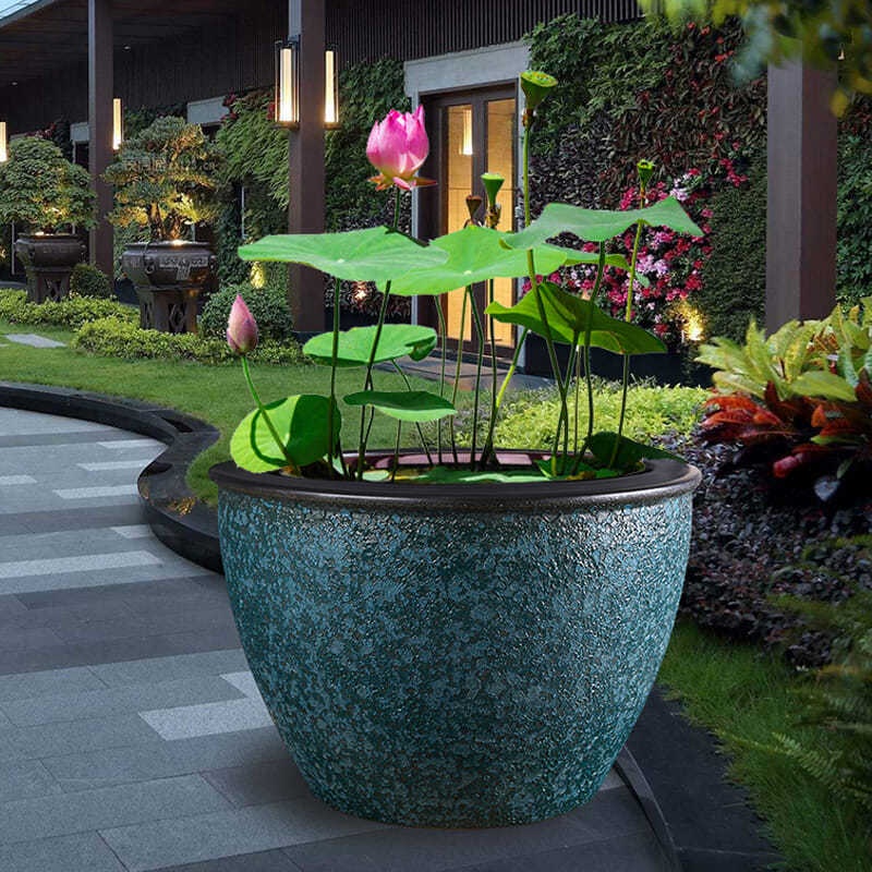 Largecaliber Jingdezhen ceramic flowerpot, large water tank, lotus pot