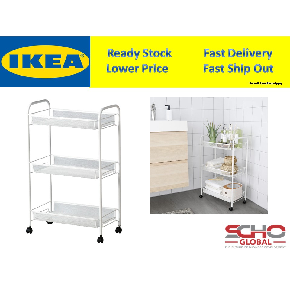 IKEAHORNAVAN Trolley,26x48x77 cm,( white/grey) Shopee Malaysia
