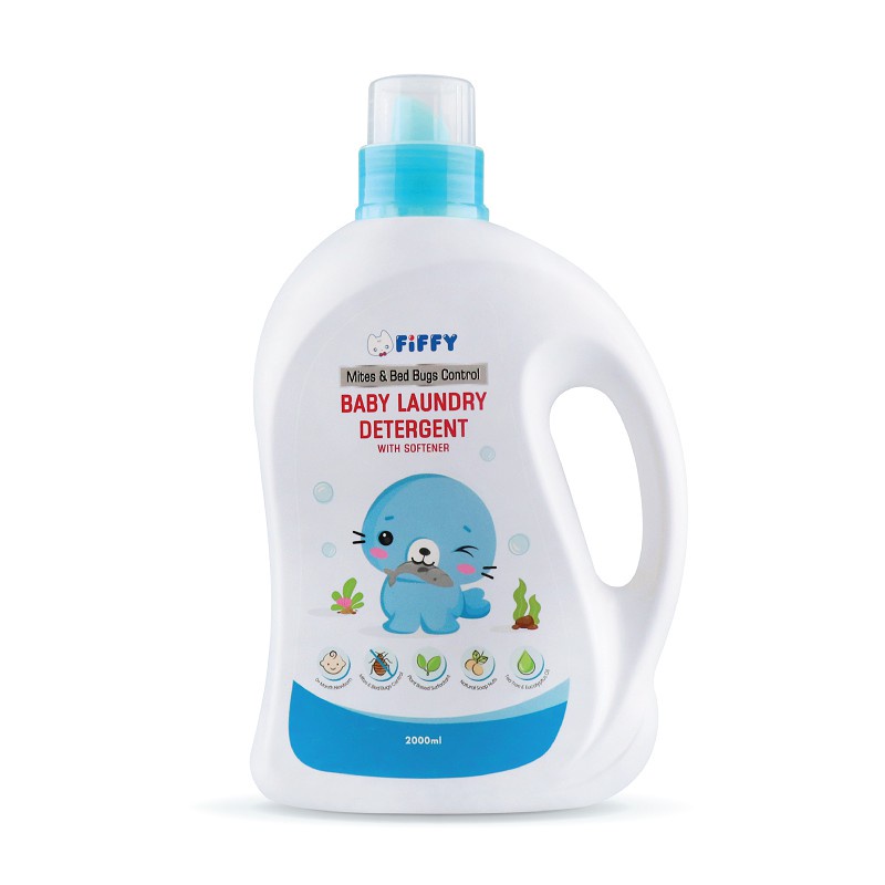 FIFFY Antibacterial Baby Laundry Detergent 2000ml Eliminate Mites & Bed