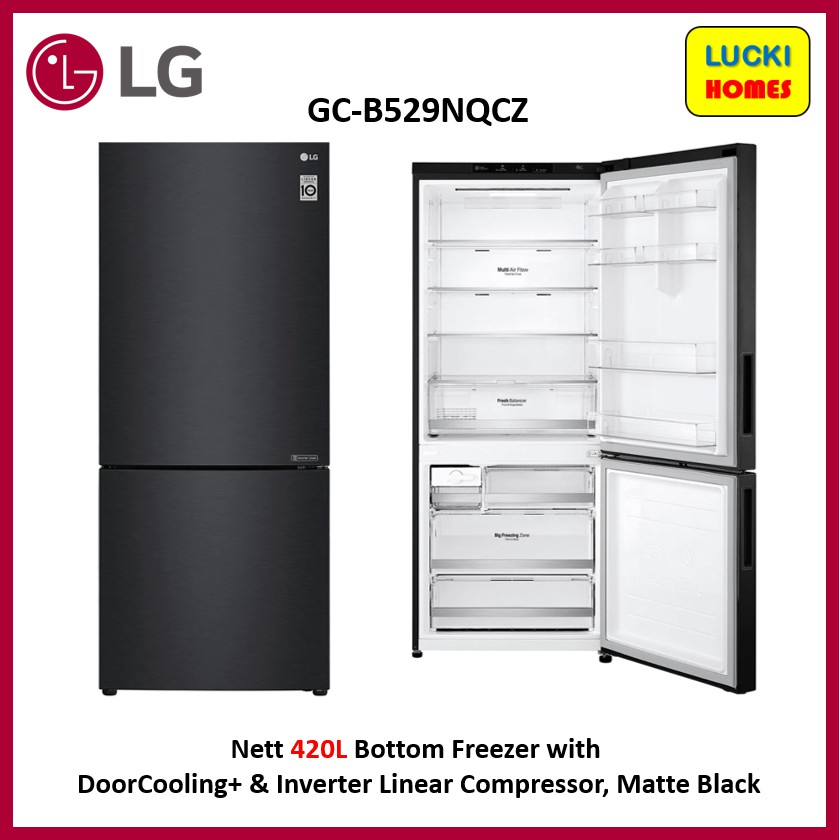 LG GCB529NQCZ Nett 420L Refrigerator Bottom Freezer with DoorCooling+