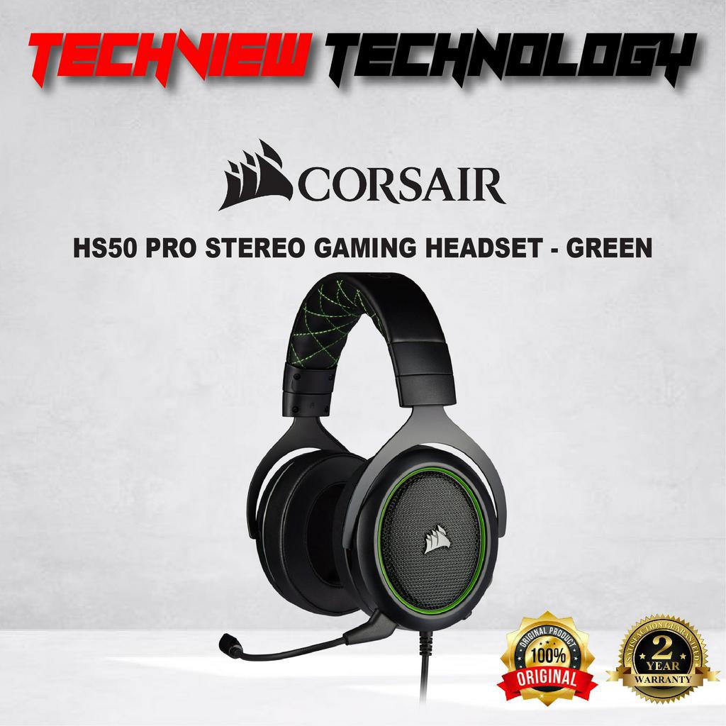 CORSAIR HS50 PRO STEREO Gaming Headset Green Shopee Malaysia