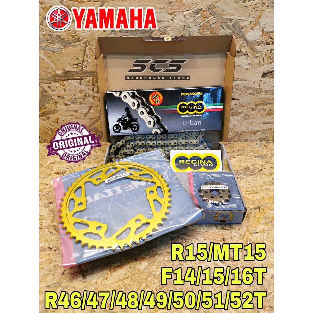 REGINA YAMAHA R15 V3 MT15 Sprocket Chain Kit Set Rantai Spoket ( Full