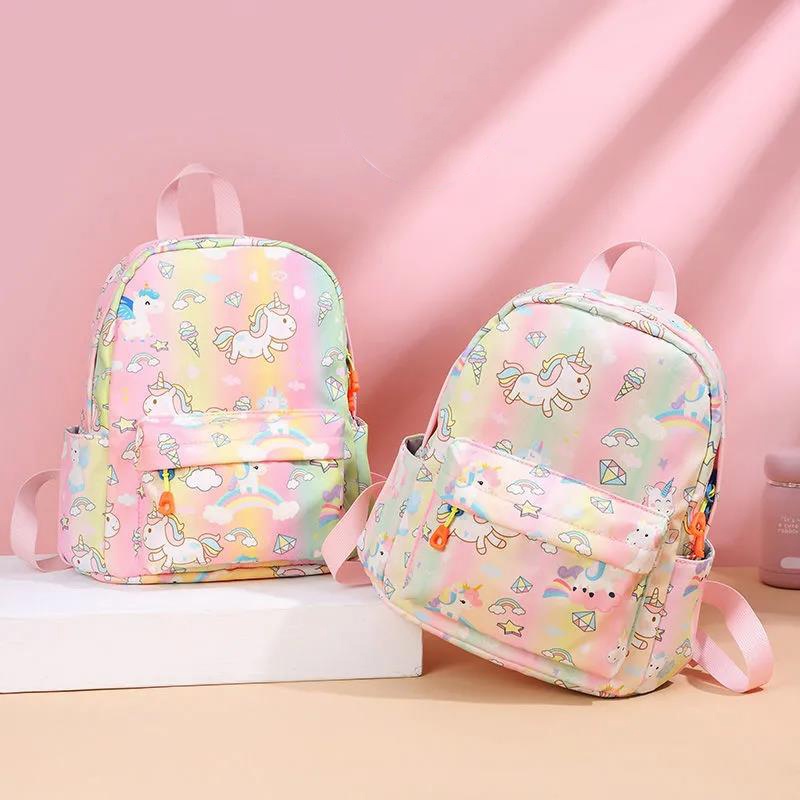 Unicorn School Backpack for Girls, Cute Kindergarten Schoolbag for Kids