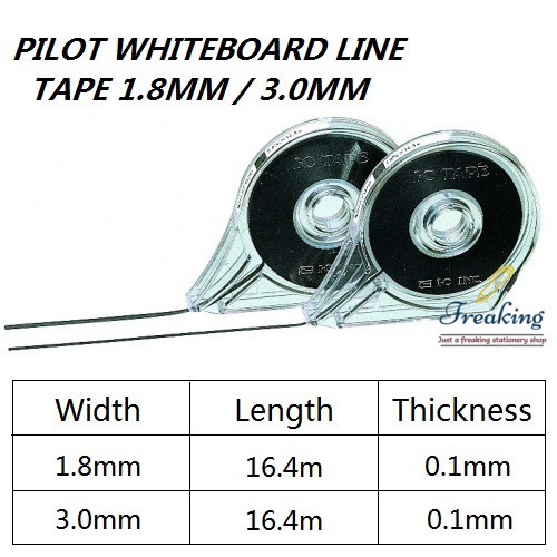 PILOT WHITEBOARD LINE TAPE 1.8MM / 3.0MM X 16.4M Shopee Malaysia