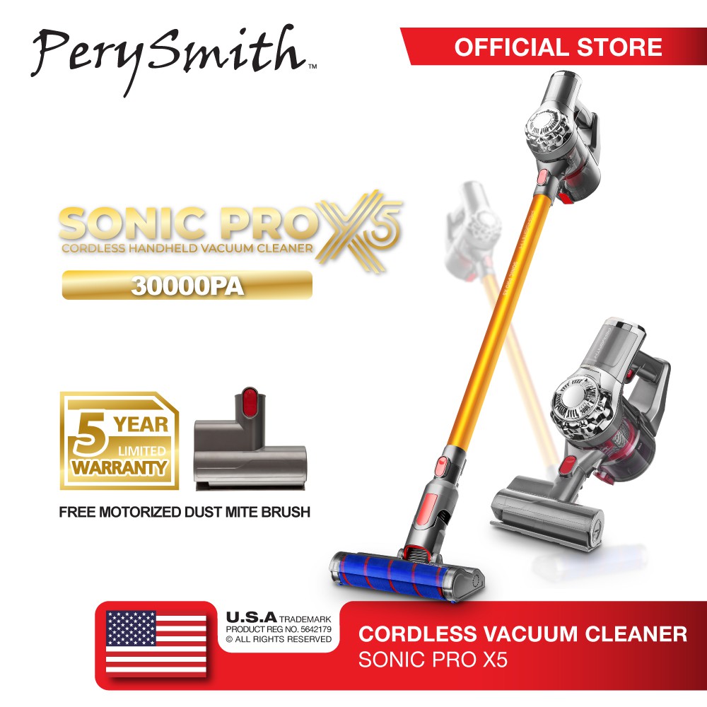 PerySmith Cordless Vacuum Cleaner Sonic Pro X5 [5 Years Warranty