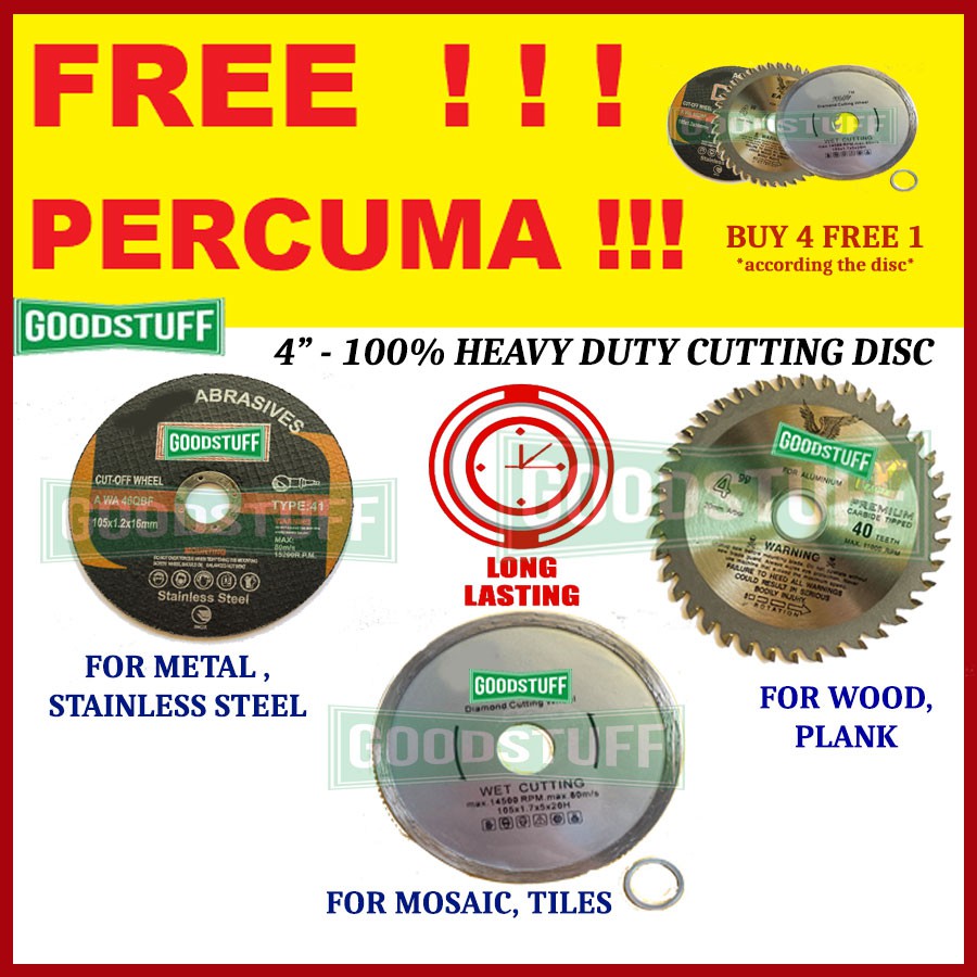 100 GOOD 4" CUTTING DISC FOR BOSCH ANGLE GRINDER STANLEY MATA GRINDER