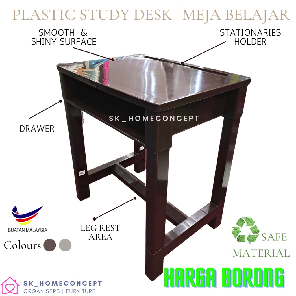 PLASTIC STUDY DESK STUDENT TABLE KID STUDY TABLE MEJA TULIS