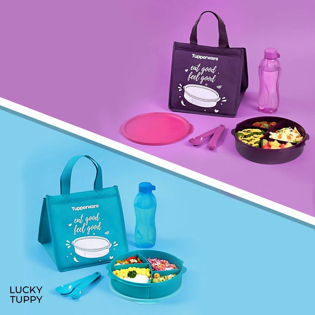 Tupperware Lunch Box & Drink Bottle Package Fit To Go with Bag Shopee