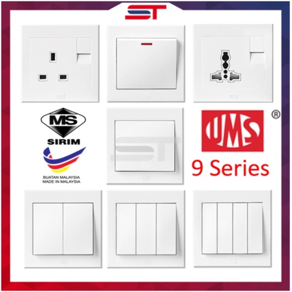 UMS 9 SERIES SWITCHES SOCKET OUTLET / SWITCH SOCKET SIRIM APPROVED