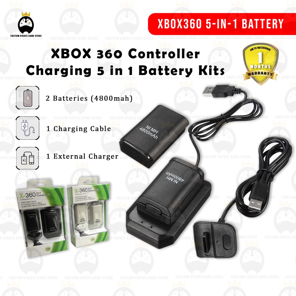 XBOX360 5in1 battery KIT XBOX360 Dual Battery Charging kit XBOX 360
