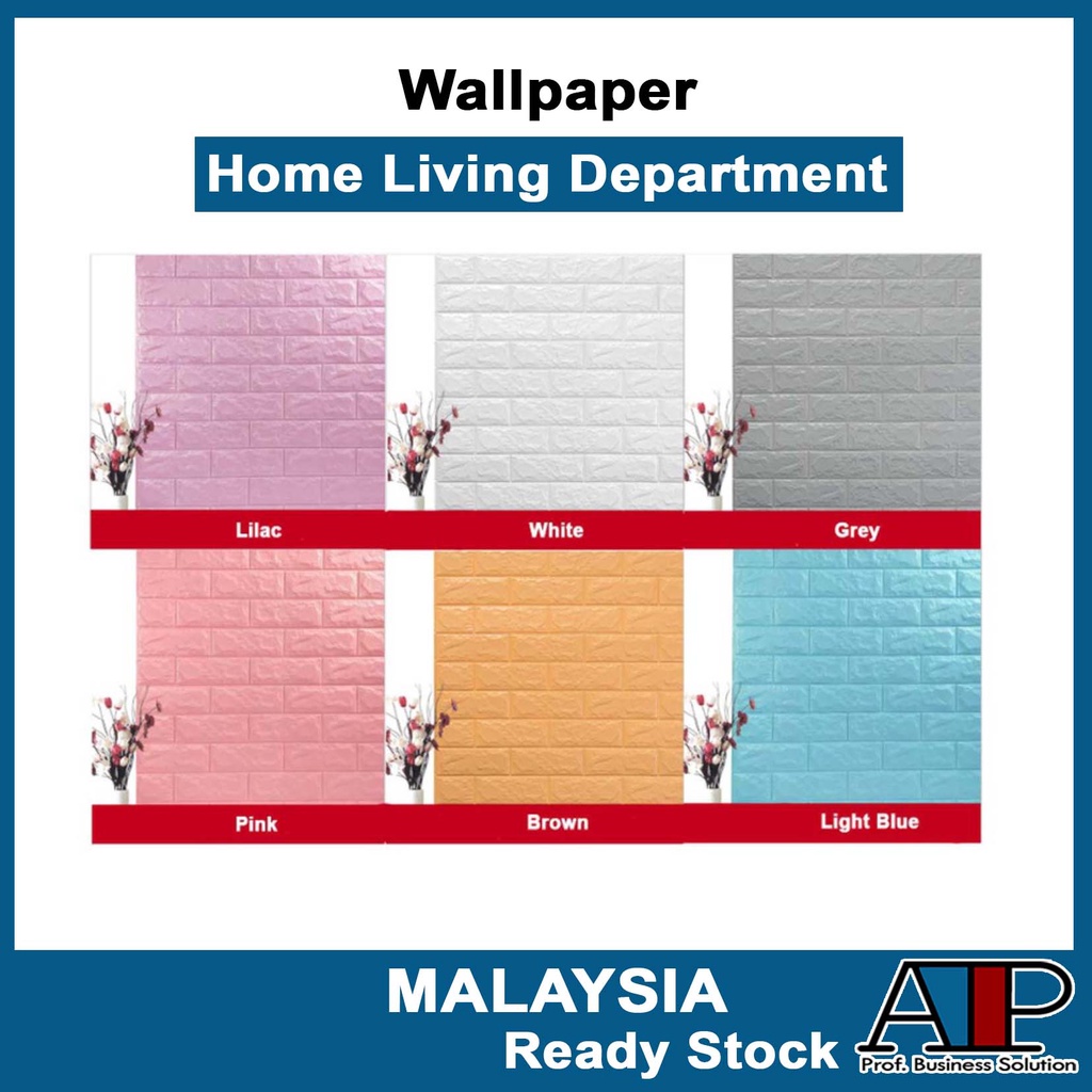 Mat🦢 3D Wallpaper Decor Stone Brick PE Foam DIY Wall Stickers 70x77cm