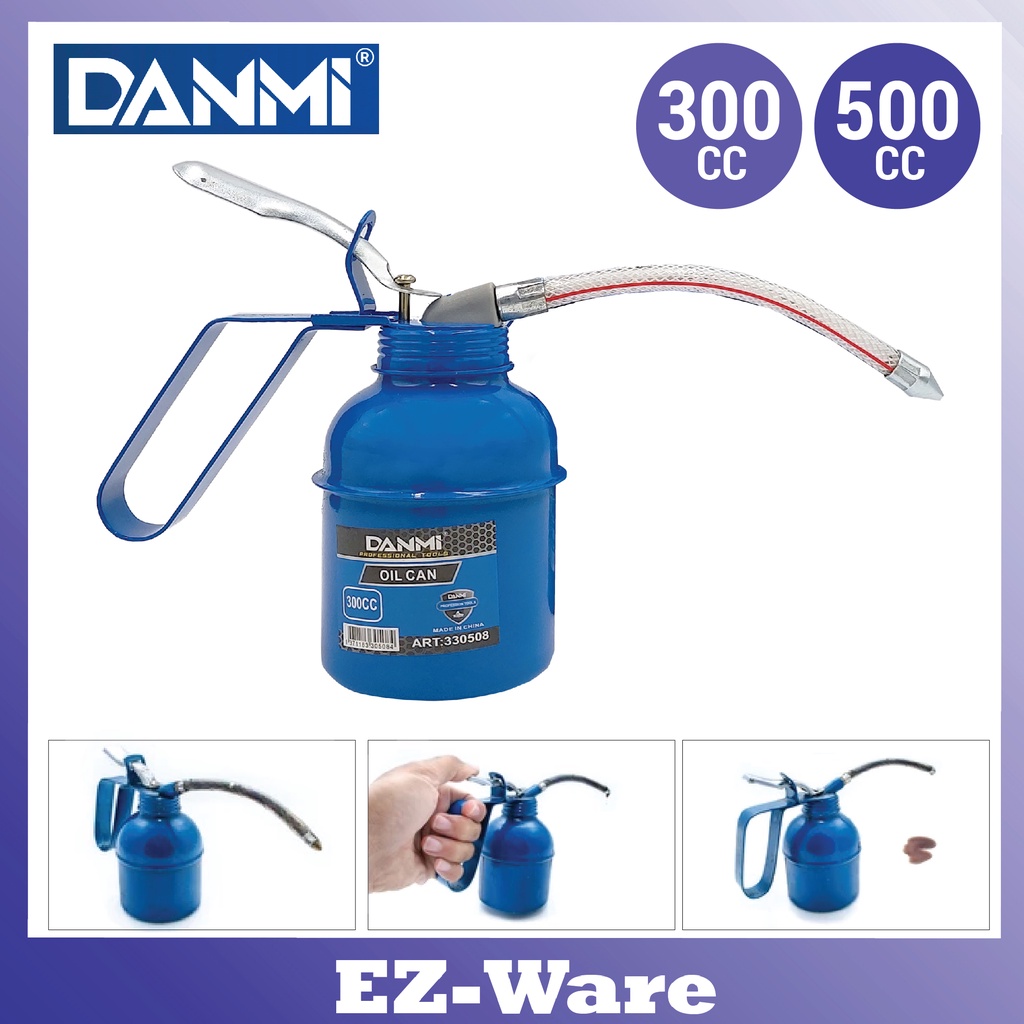 DANMI Heavy Duty Oil Can Oiler Pump Pot with Flexible Spout (300cc