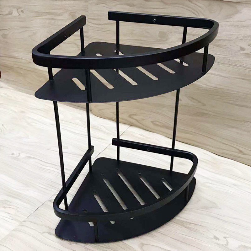Black Triangle 1 And 2 Rack Wall Corner Rack Bathroom Kitchen SUS 304