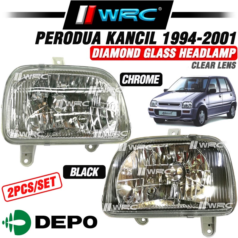 Depo Perodua Kancil 1994 2001 Diamond Glass Headlamp ( Clear Lens