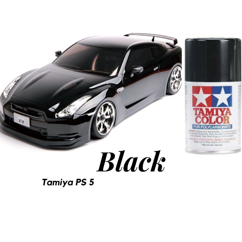 TAMIYA Black PS5 color POLYCARBONATE SPRAY PAINT All Rc Ep Nitro Car Buggy Truck Transparent
