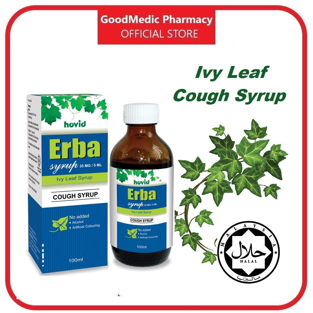 Hovid Erba Syrup (Ivy Leaf Cough Syrup) 100ml Exp May 2024 Shopee